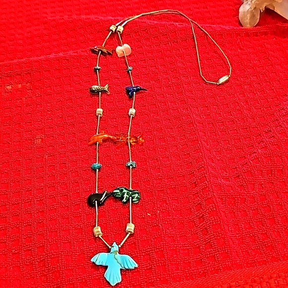 American indian Jewelry - American indian sterling jewelry .fetish necklace